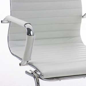 Silla de confidente ergonómica CAMERON en piel natural color negro