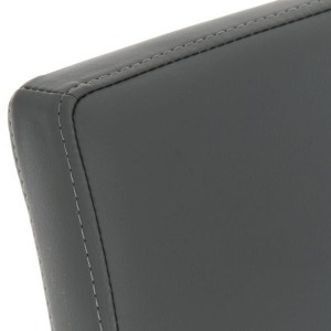 Silla de confidente OWEN. Exclusivo y moderno diseño con estructura en acero inoxidable y tapizada en piel negra