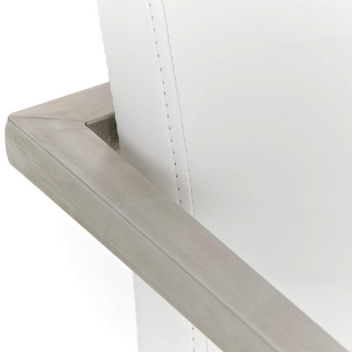 Silla de Confidente OWEN, Estructura de Acero Inoxidable, Exclusivo Diseño, Tapizada en Piel color Negro