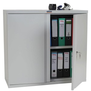 Armario archivador CARIN 2 PUERTAS 84x92x37 cm, gran capacidad y máxima robustez, color gris antracita