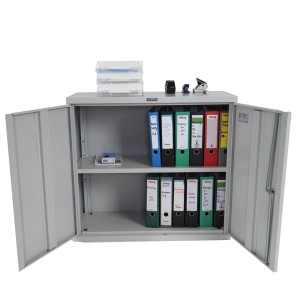 Armario archivador CARIN 2 PUERTAS 84x92x37 cm, gran capacidad y máxima robustez, color gris antracita