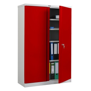 Armario archivador CARIN 2 PUERTAS 140x92x37 cm, gran capacidad y máxima robustez, color azul
