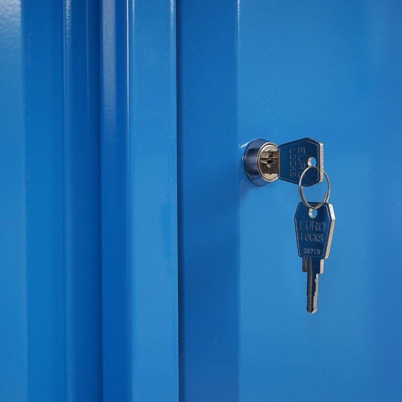 Armario archivador CARIN 2 PUERTAS 140x92x37 cm, gran capacidad y máxima robustez, color azul