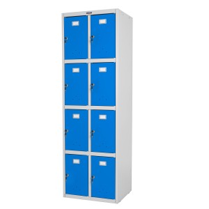Taquilla BERIT 8 PUERTAS, 183x58x50 cm, gran capacidad con ocho compartimentos individuales y máxima robustez, color azul