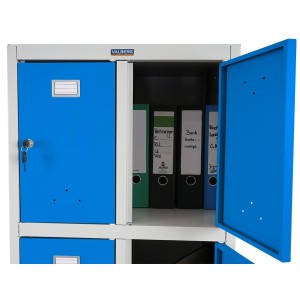 Taquilla BERIT 8 PUERTAS, 183x58x50 cm, gran capacidad con ocho compartimentos individuales y máxima robustez, color azul