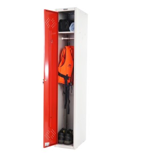 Taquilla BERIT 1 PUERTA , 183x30x50 cm, gran capacidad con compartimento individuales y máxima robustez, color rojo