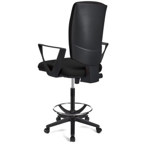 Taburete de oficina ATLAS en tela color negro