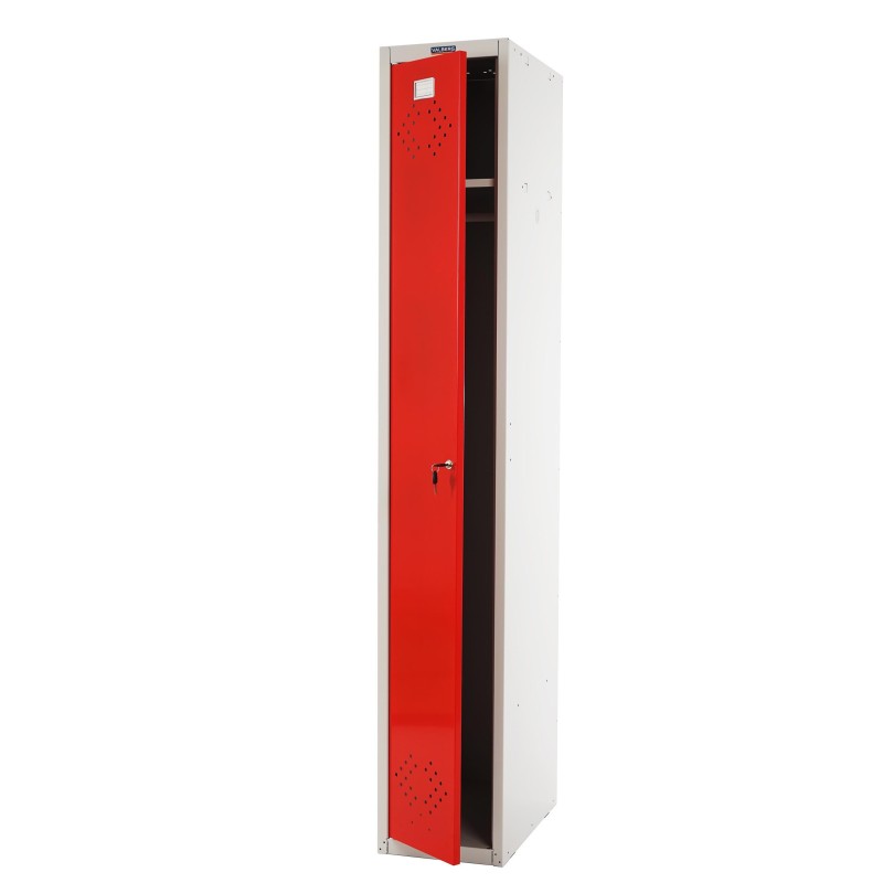 Taquilla BERIT 1 PUERTA , 183x30x50 cm, gran capacidad con compartimento individuales y máxima robustez, color rojo