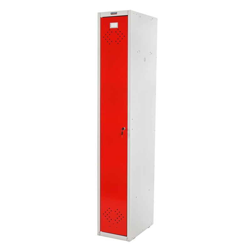 Taquilla BERIT 1 PUERTA , 183x30x50 cm, gran capacidad con compartimento individuales y máxima robustez, color rojo