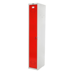Taquilla BERIT 1 PUERTA , 183x30x50 cm, gran capacidad con compartimento individuales y máxima robustez, color rojo