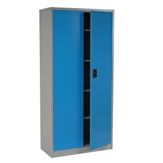 Armario archivador metálico EDIT de 180x85x40. 2 puertas batientes, gran capacidad de almacenaje y máxima robustez, color azul 2