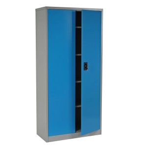 Armario archivador metálico EDIT de 180x85x40. 2 puertas batientes, gran capacidad de almacenaje y máxima robustez, color azul