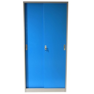 Armario archivador metálico EDIT de 180x85x40. 2 puertas correderas, gran capacidad de almacenaje y máxima robustez, color azul