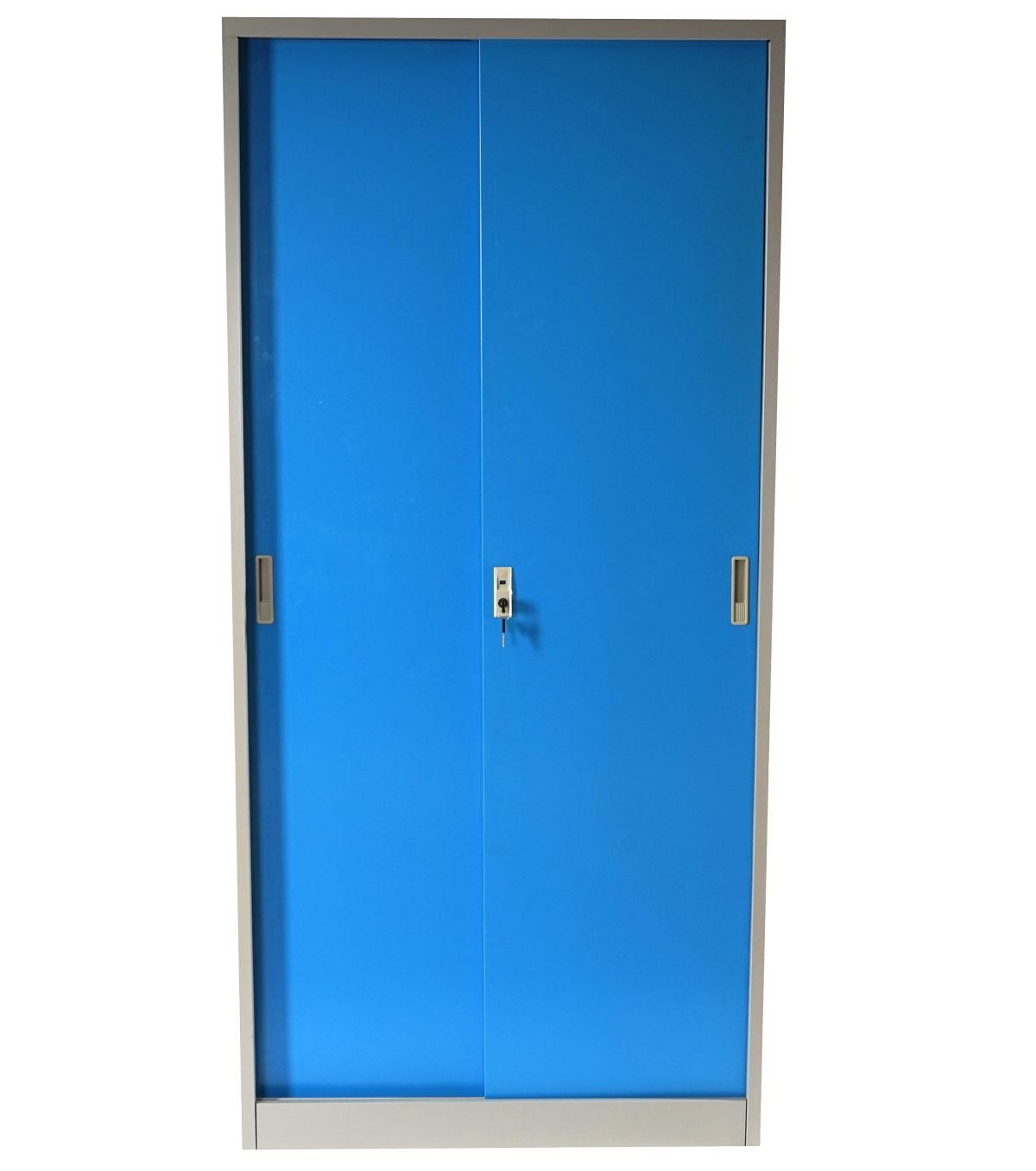 Archivador Metálico EDIT, 2 puertas correderas, 180x85x40 cm, en Acero, Color Azul
