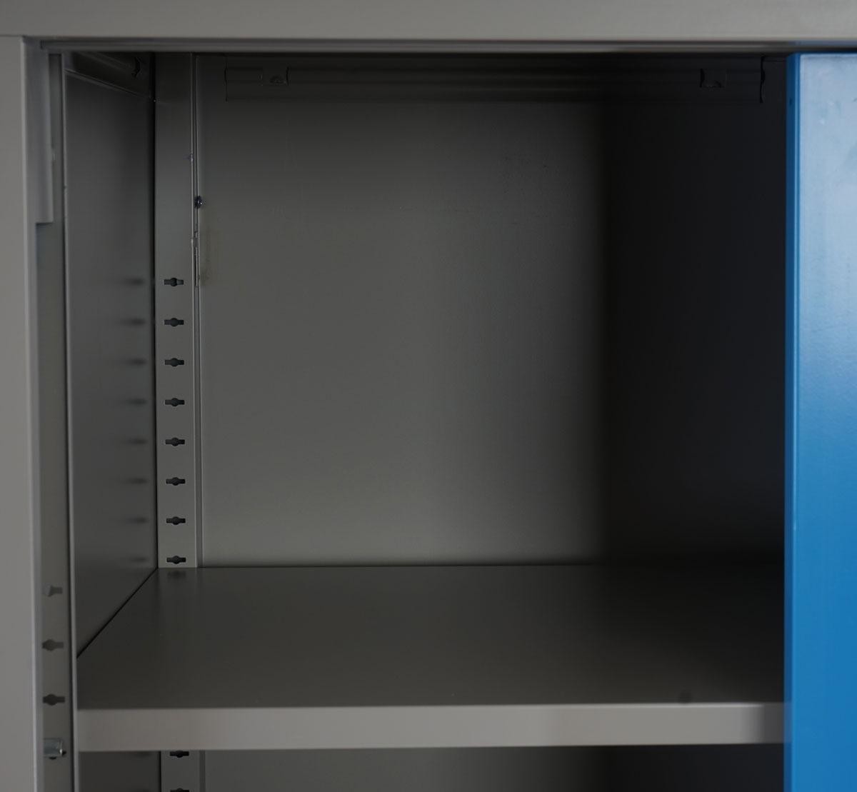 Archivador Metálico EDIT, 2 puertas correderas, 180x85x40 cm, en Acero, Color Azul
