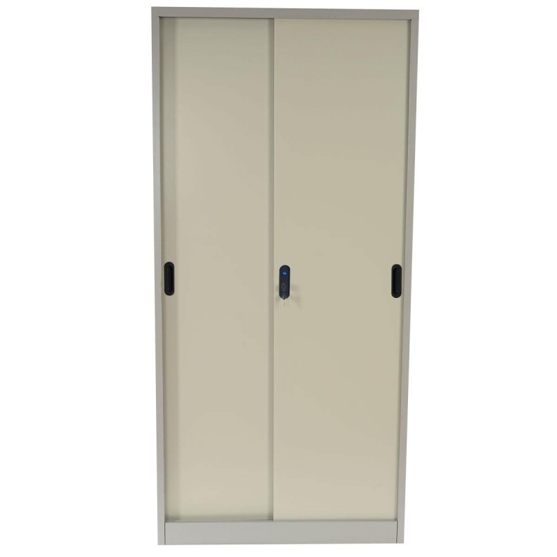 Armario archivador metálico EDIT de 180x85x40. 2 puertas correderas, gran capacidad de almacenaje y máxima robustez, color azul