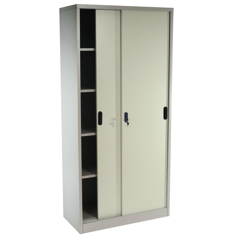 Armario archivador metálico EDIT de 180x85x40. 2 puertas correderas, gran capacidad de almacenaje y máxima robustez, color azul