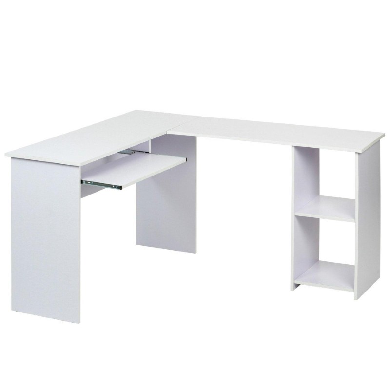 Mesa de oficina OLIMPIA 140x120x74 cm. Amplia y superficie de madera con espacio para almacenaje en color negro