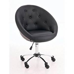 Silla de Diseño VIENA, acolchado, estructura metálica, en piel negro