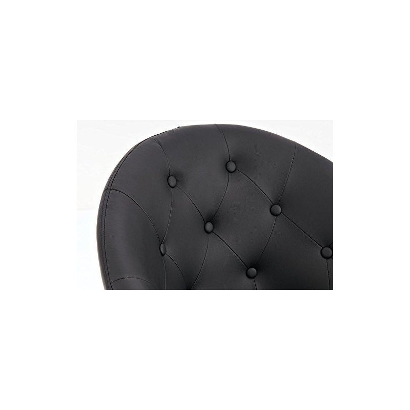 Silla de Diseño VIENA, acolchado, estructura metálica, en piel negro
