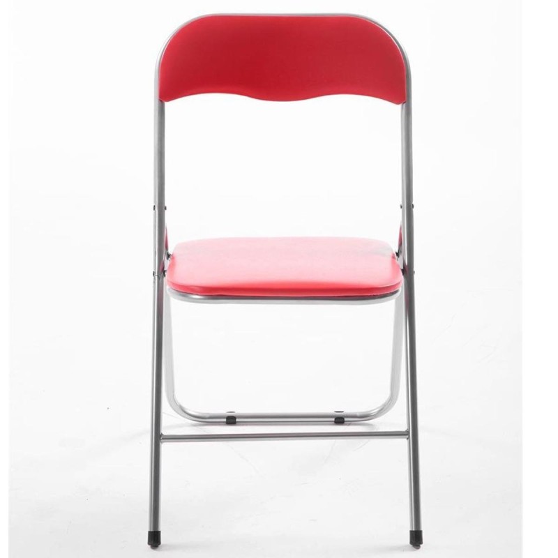 Silla Plegable VINSON. Muy práctica y funcional con estructura metálica negra y tapizada en piel color negro