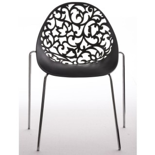Silla de Confidente DENALI con estructura metálica apilable y exclusivo diseño en color negro 2