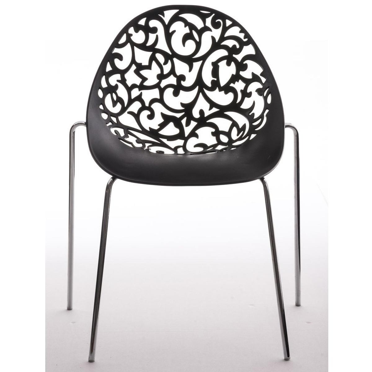Silla de Confidente DENALI, Apilable, Estructura Metálica y Precioso Diseño en Color Negro