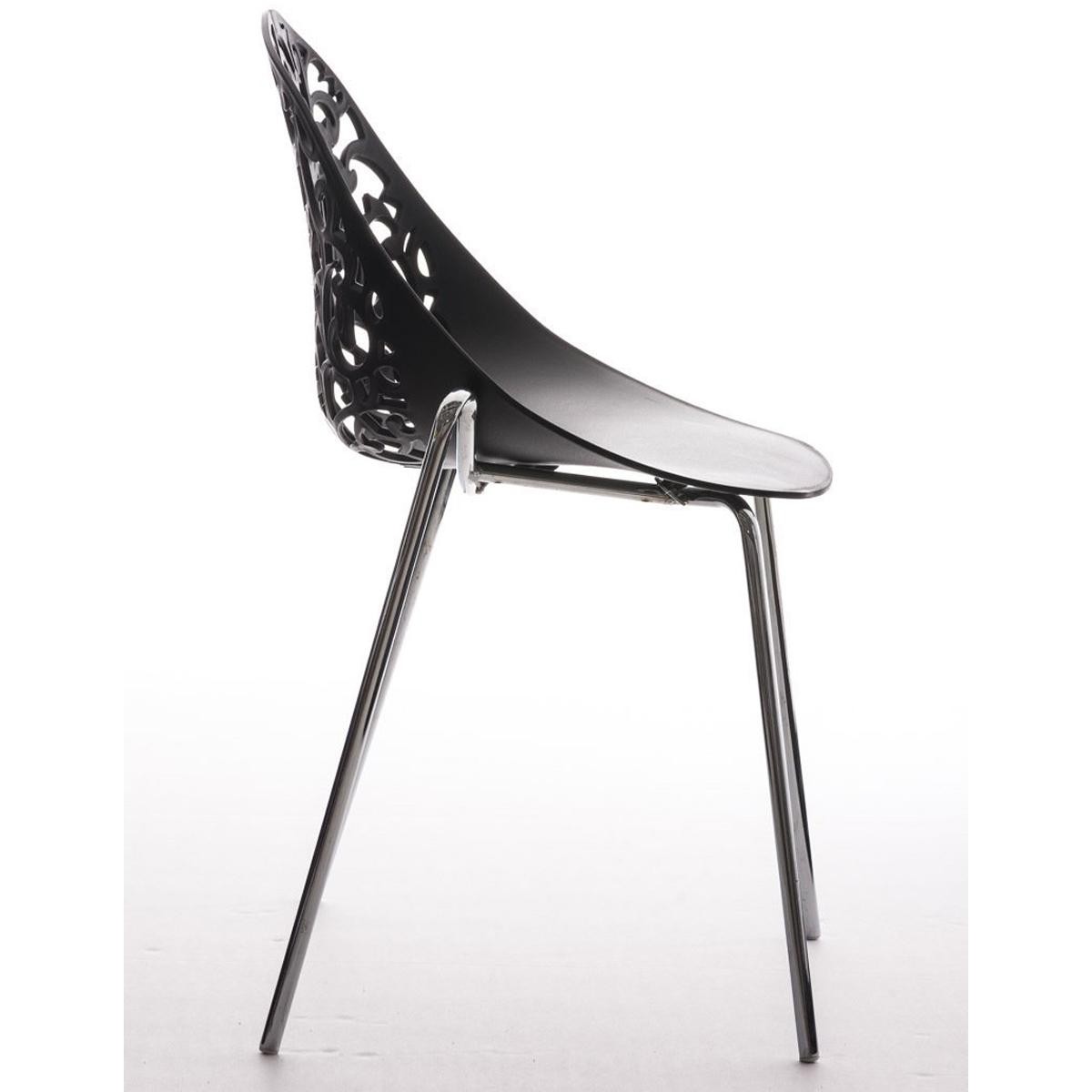 Silla de Confidente DENALI, Apilable, Estructura Metálica y Precioso Diseño en Color Negro