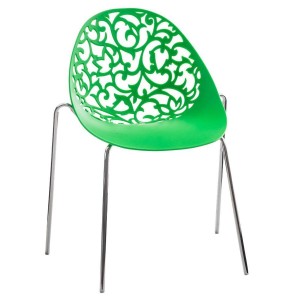 Silla de Confidente DENALI con estructura metálica apilable y exclusivo diseño en color negro