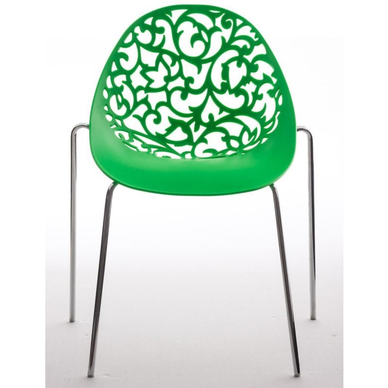 Silla de Confidente DENALI con estructura metálica apilable y exclusivo diseño en color negro