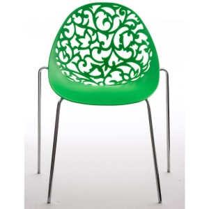 Silla de Confidente DENALI con estructura metálica apilable y exclusivo diseño en color negro