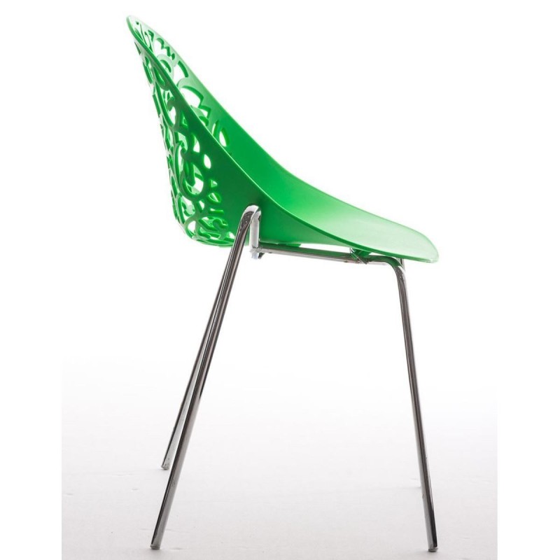Silla de Confidente DENALI con estructura metálica apilable y exclusivo diseño en color negro