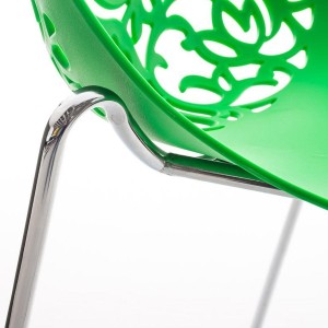 Silla de Confidente DENALI con estructura metálica apilable y exclusivo diseño en color negro