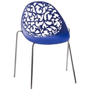 Silla de Confidente DENALI con estructura metálica apilable y exclusivo diseño en color negro