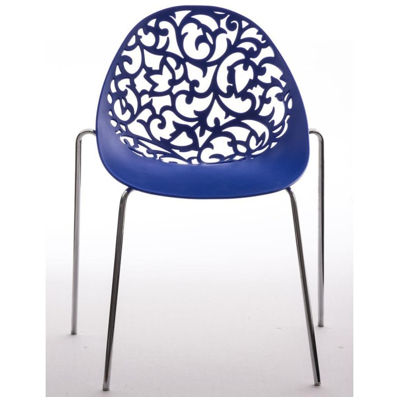 Silla de Confidente DENALI con estructura metálica apilable y exclusivo diseño en color negro