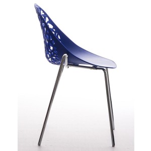 Silla de Confidente DENALI con estructura metálica apilable y exclusivo diseño en color negro