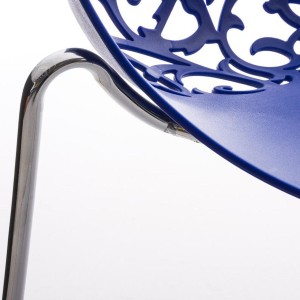 Silla de Confidente DENALI con estructura metálica apilable y exclusivo diseño en color negro