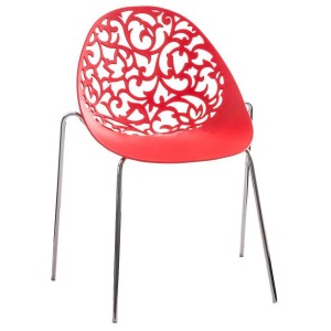 Silla de Confidente DENALI con estructura metálica apilable y exclusivo diseño en color negro