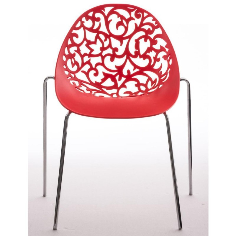 Silla de Confidente DENALI con estructura metálica apilable y exclusivo diseño en color negro