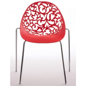 Silla de Confidente DENALI con estructura metálica apilable y exclusivo diseño en color negro