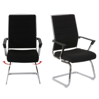 Lote de 2 sillas de Confidente CAEL, estructura metálica giratoria, en tela color negro 2