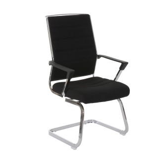Lote de 2 sillas de Confidente CAEL, estructura metálica giratoria, en tela color negro 2
