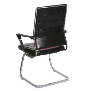 Lote de 2 sillas de Confidente CAEL, estructura metálica giratoria, en piel color negro 2