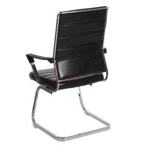 Lote de 2 sillas de Confidente CAEL, estructura metálica giratoria, en piel color negro