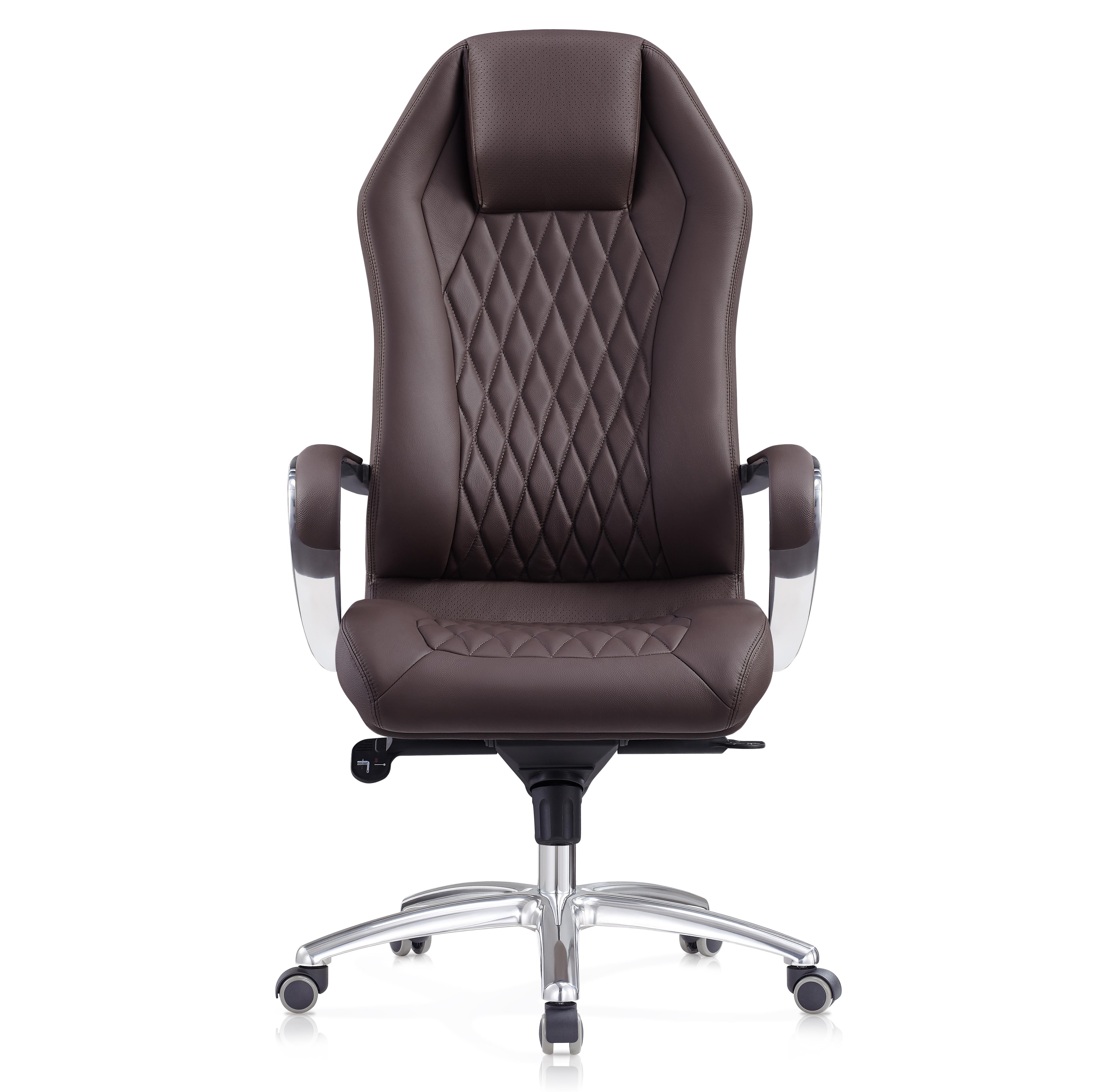 Sillón Ergonómico BATURA, Precioso Diseño, Tapizado en Piel Genuina color Negro