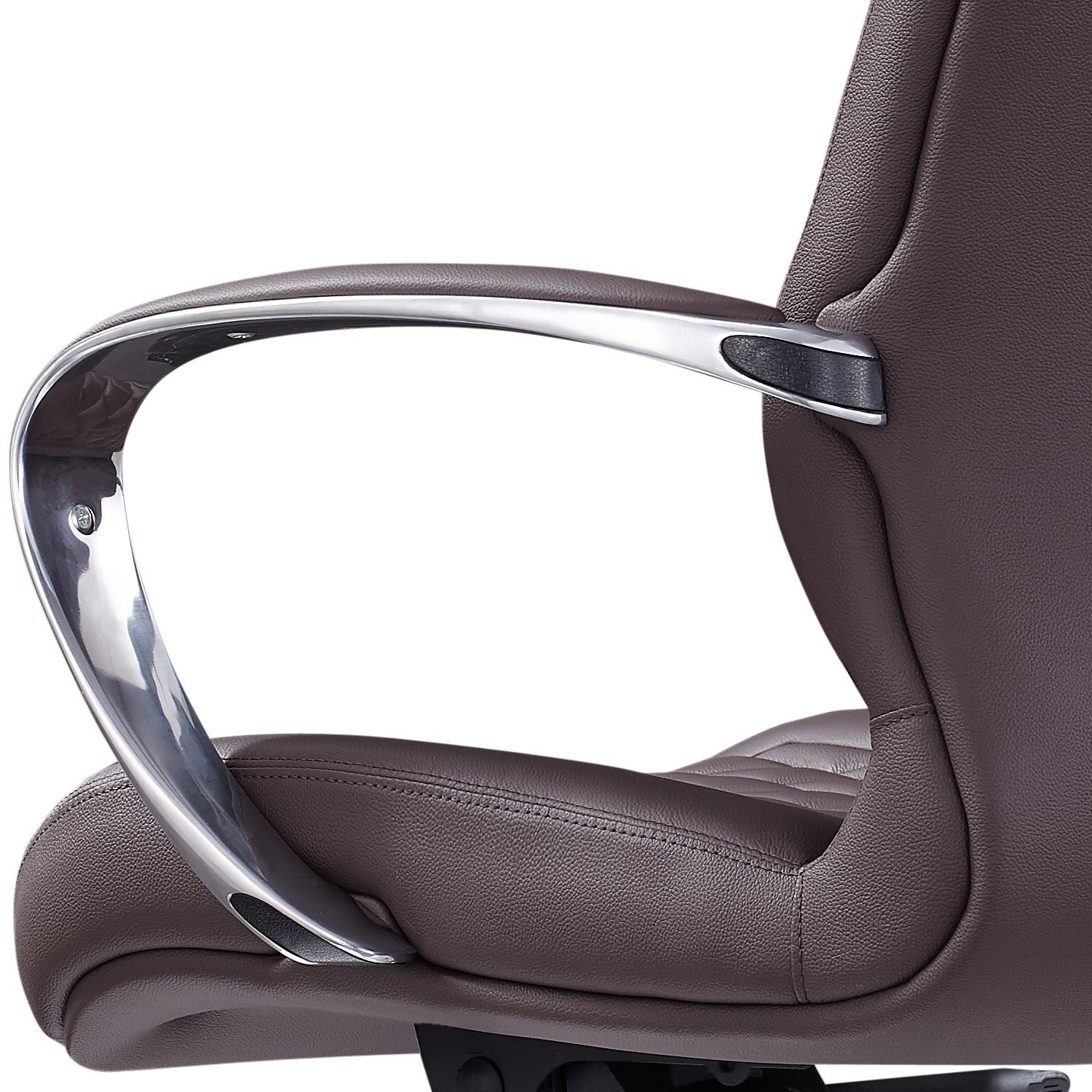 Sillón Ergonómico BATURA, Precioso Diseño, Tapizado en Piel Genuina color Negro