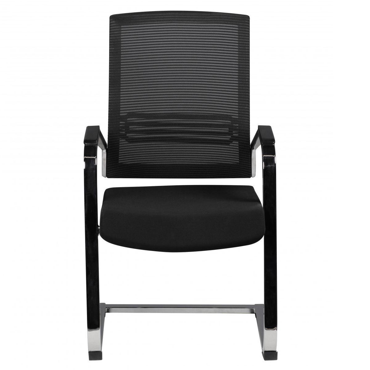 Silla de Confidente SHARY, Ergonómica, Respaldo en malla, Soporte Lumbar, en Negro