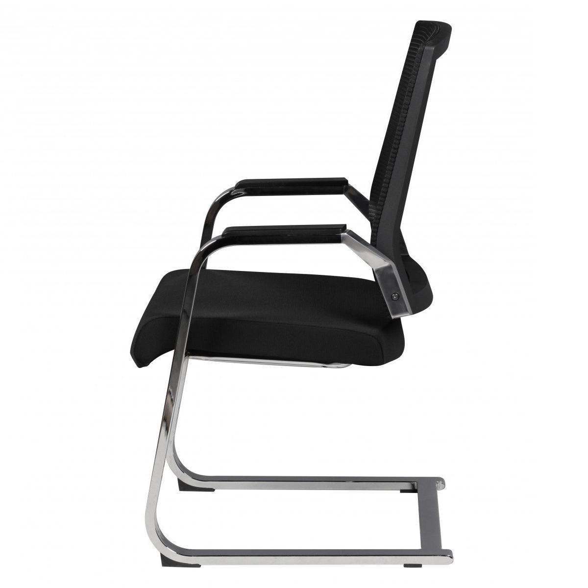 Silla de Confidente SHARY, Ergonómica, Respaldo en malla, Soporte Lumbar, en Negro