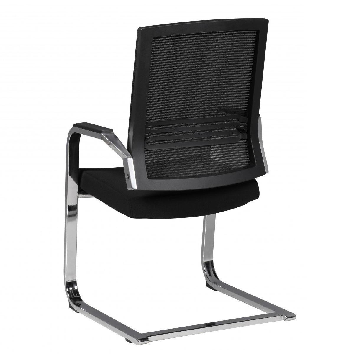 Silla de Confidente SHARY, Ergonómica, Respaldo en malla, Soporte Lumbar, en Negro