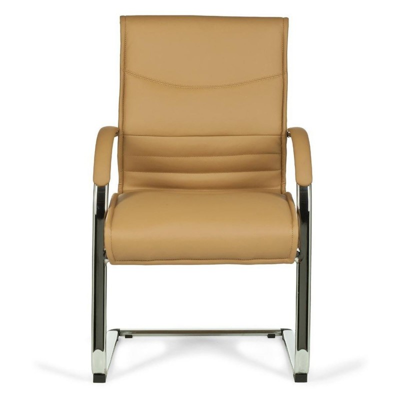 Silla de confidente ergonómica PINDO. Exclusivo diseño, estructura metálica y tapizada en piel color negro
